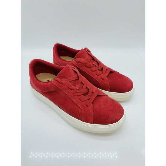 Laurie Felt Women's Lace Up Tennis Shoes Red Suede US 9M - Picture 2 of 11